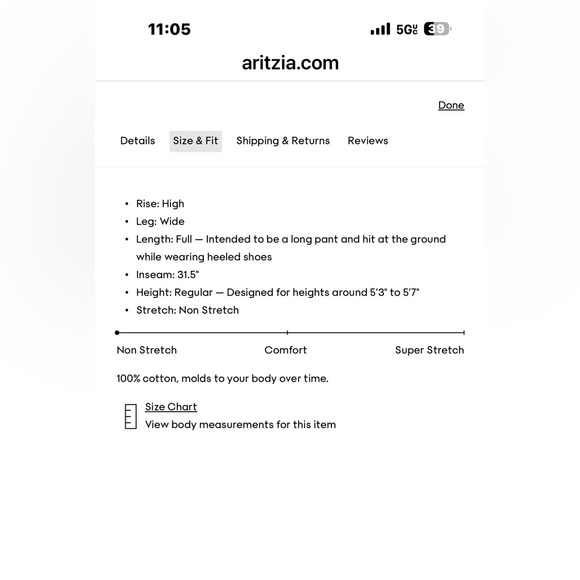 Aritzia Babaton Meetup Wide Leg Beach Blue Denim Pants 4 - Picture 8 of 9